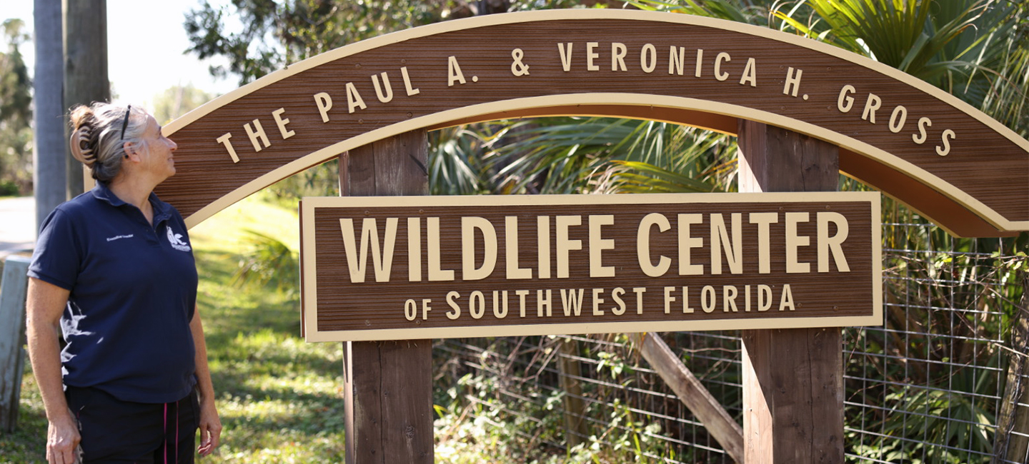 Pamela DeFouw of the Wildlife Center of Southwest Florida stands outside the 10-acre facility.