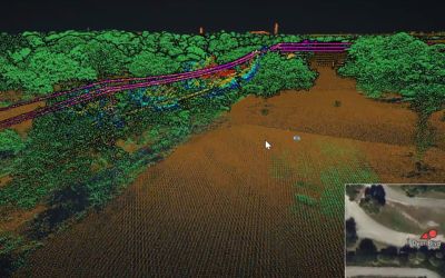 LiDAR image of transmission lines